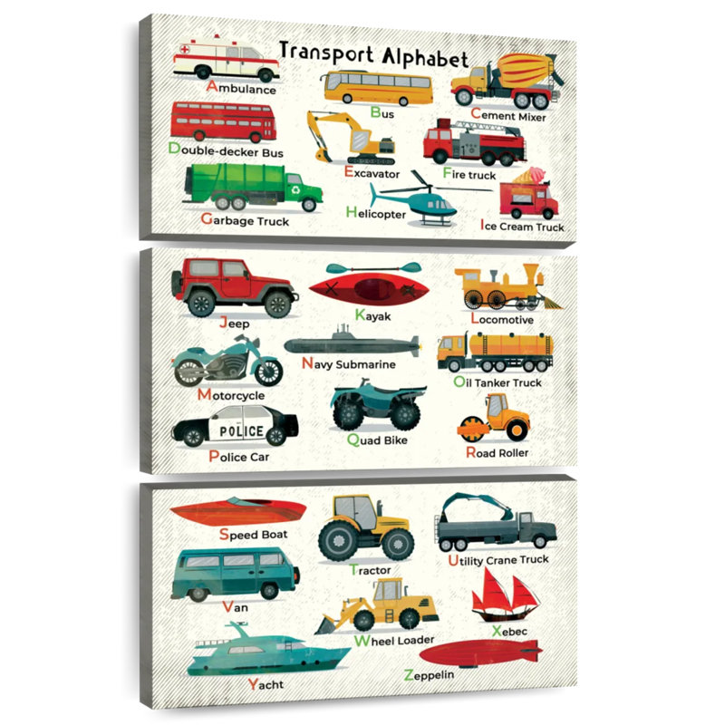 Tableau pour enfants Ashelle Transport Alphabet, H 74 po x l 48 po