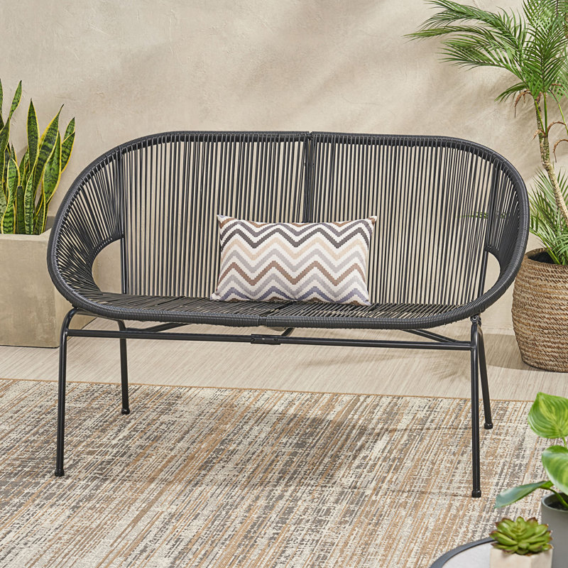 Causeuse de patio avec hamac moderne, Noir