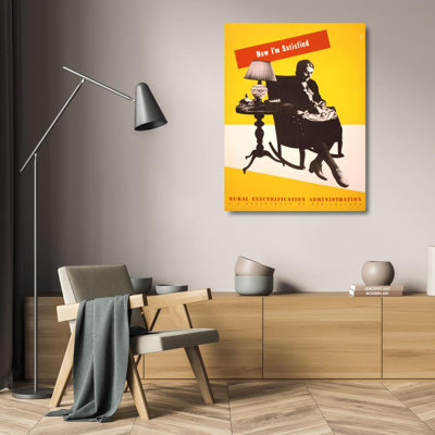 "Now I’M Satisfied Rural Electrification Administration, U.S. Department of Agriculture." by  Lester Beall - Gallery Wrap Canvas Wall Art