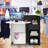 Front Reception Counter Desk Checkout Office Desk With Open Shelf & Lockable Drawer-1171221984