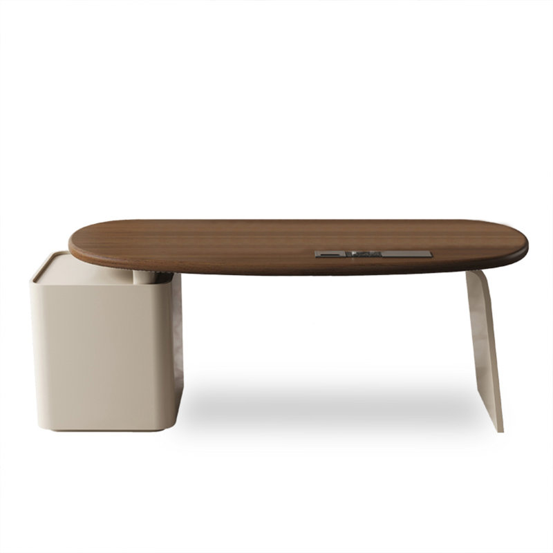 Bureau ovale avec tiroir escamotable, H 29,5 po x l 70,9 po x P 27,6 po