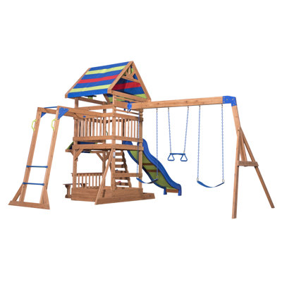 Backyard Discovery Cedar Swing Set with 2 Swing(s) , 1 Slide(s)