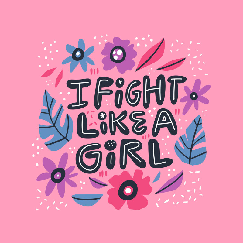 Girl Power Quote by Olga Zakharova - Wrapped Canvas Print, 76cm H x 76cm W