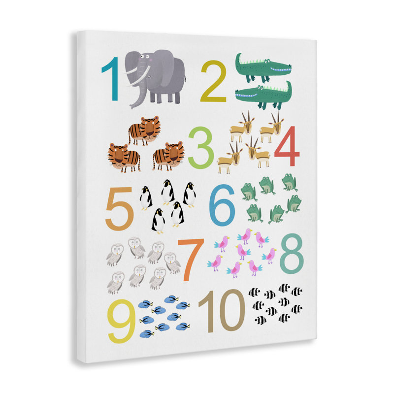 Kid's Counting Animals, toile par Carla Daly, H 20 po x l 16 po