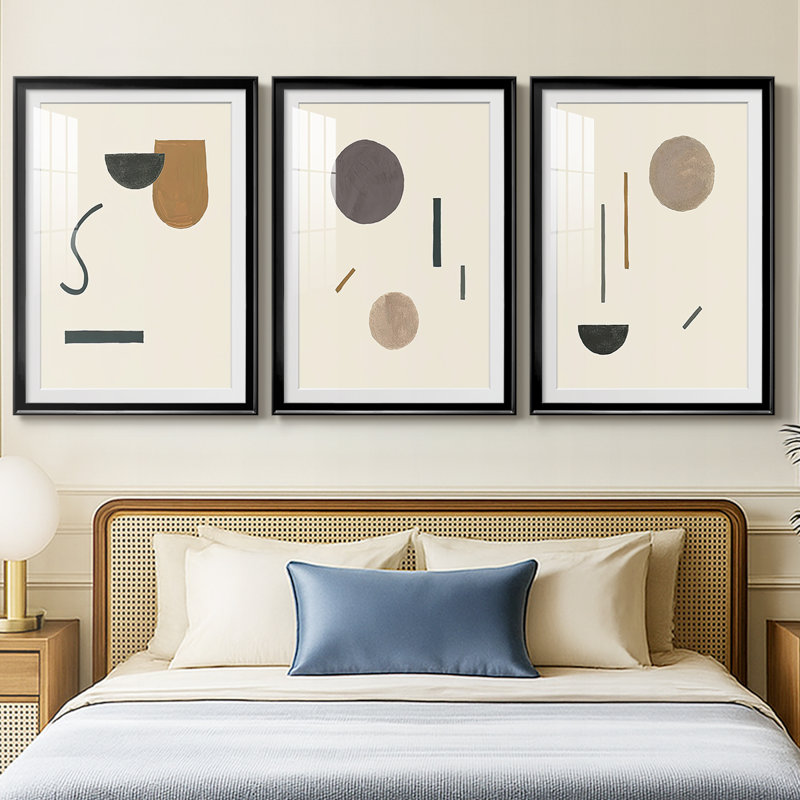 Marbré blanc I - reproduction encadrée sur mesure de qualité supérieure mate - 3 pièces, Noir, H 21 po x l 30 po