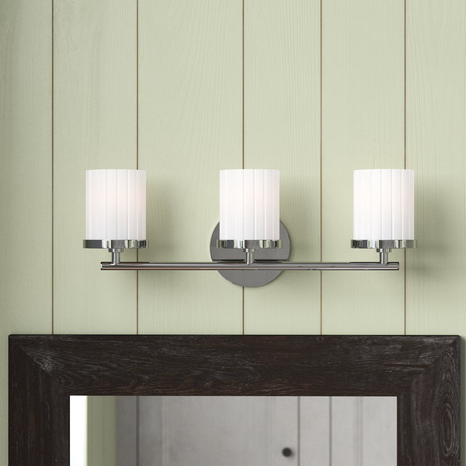 3 Light Vanity Light, Polished Nickel