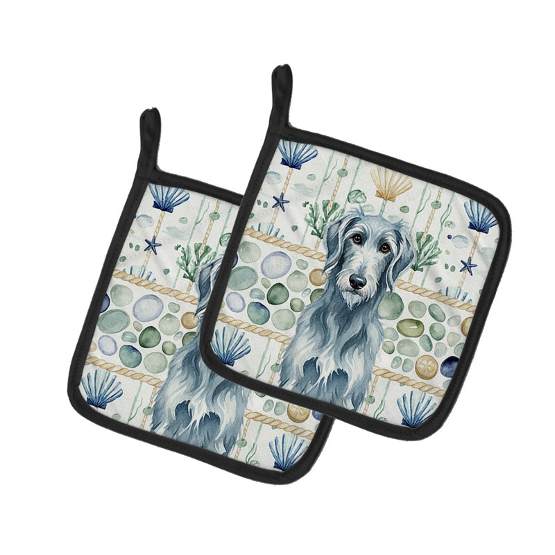 Paire de poignées en verre Scottish Deerhound