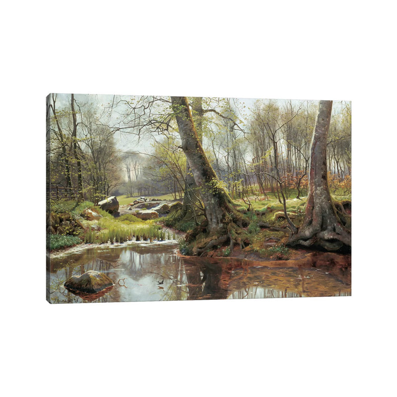 A Woodland Spring by Peder Monsted - Wrapped Canvas Print, 101.6 cm H x 66.04 cm W x 1.91 cm D