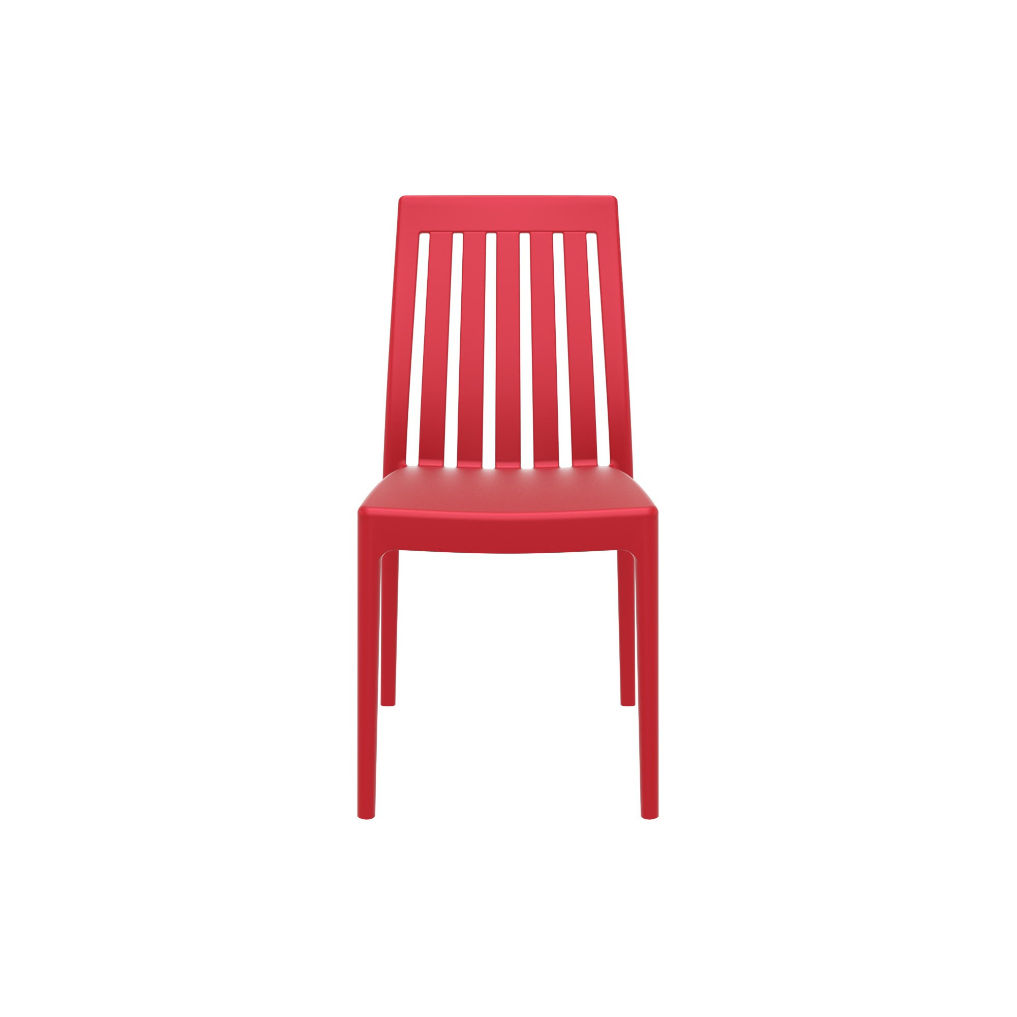 Kenno Anyfer Stacking Patio Dining Side Chair, Red