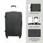 Ensemble de bagage 3 pièces Valise légère et durable en ABS avec roulettes pivotantes, verrou TSA, (20/24/28), noir