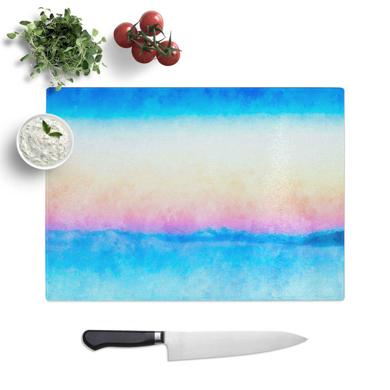 Tempered Glass Cold Mountain Chopping Board, 20 cm x 28.5 cm