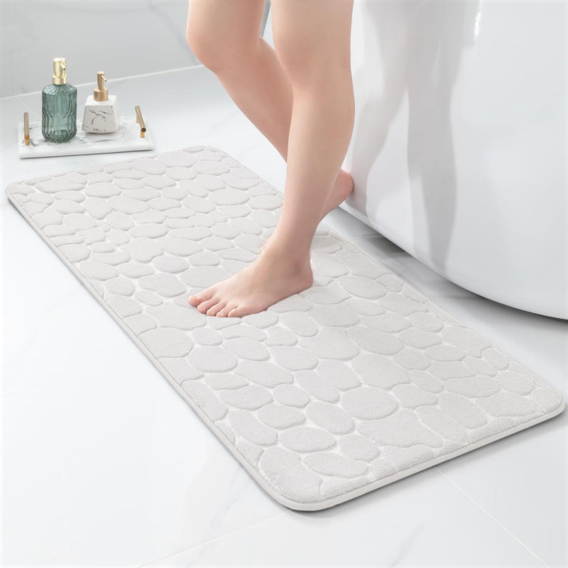 Tapis pour salle de bain Nejka, Blanc