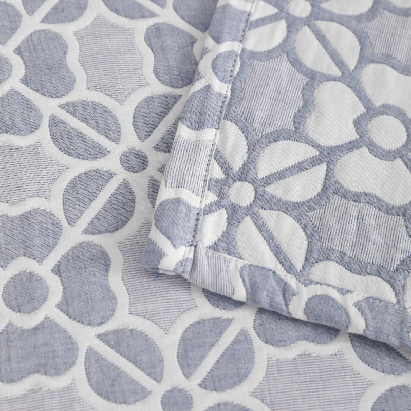 Couverture pour tout-petits 3 couches, couvertures en jacquard de coton mousseline - NTBAY, Trèfle bleu, Jeté