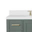 Grevera X P 22 po P x 36 po Coiffeuse en H avec comptoir en quartz blanc avec lavabo-961535437-970286456