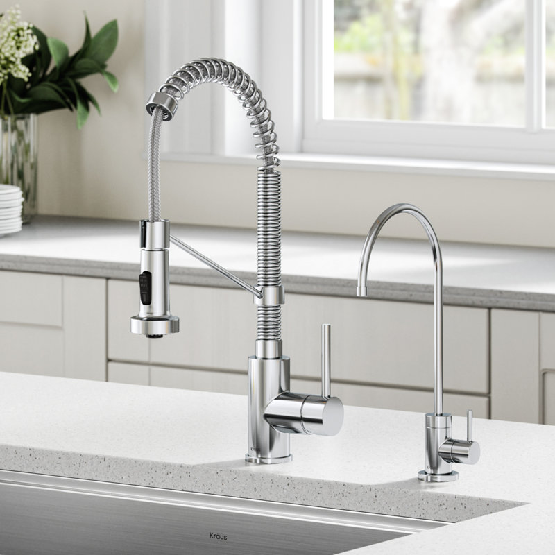 KRAUS Bolden Commercial Style 2-Function Single Handle Pull Down Kitchen Faucet, Matte Black