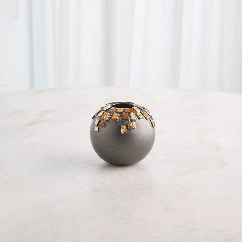 Vase Array - noir réactif-Sm, H 14 po x l 15 po x P 15 po