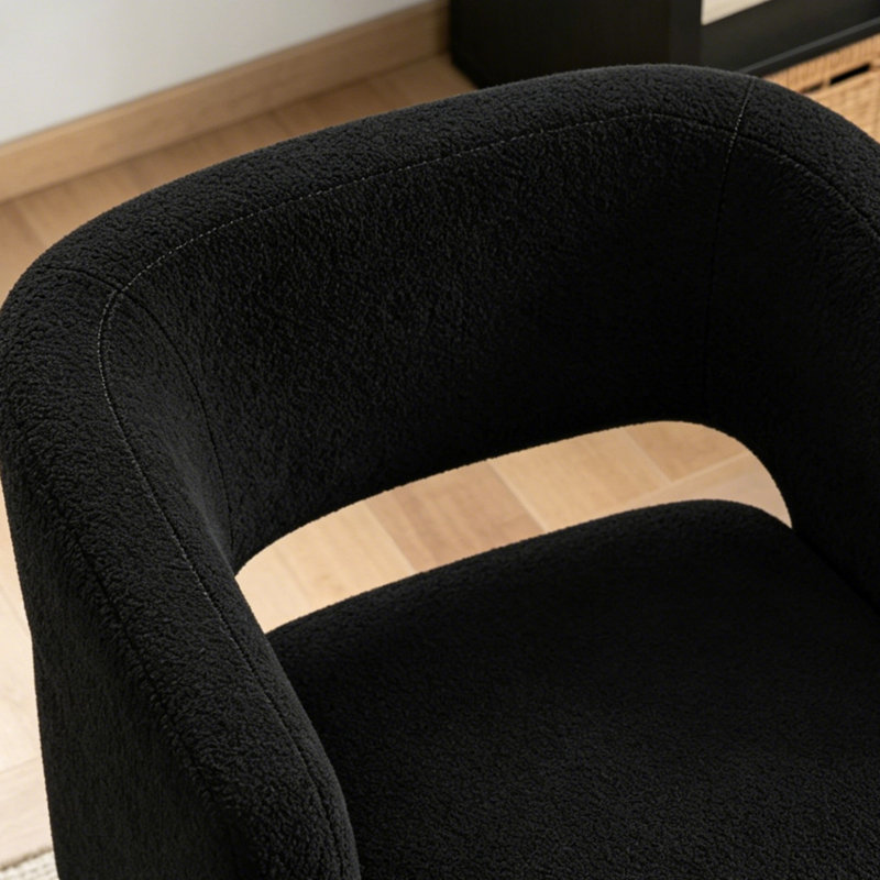 Fauteuil demi-tonneau pivotant Modern, Noir