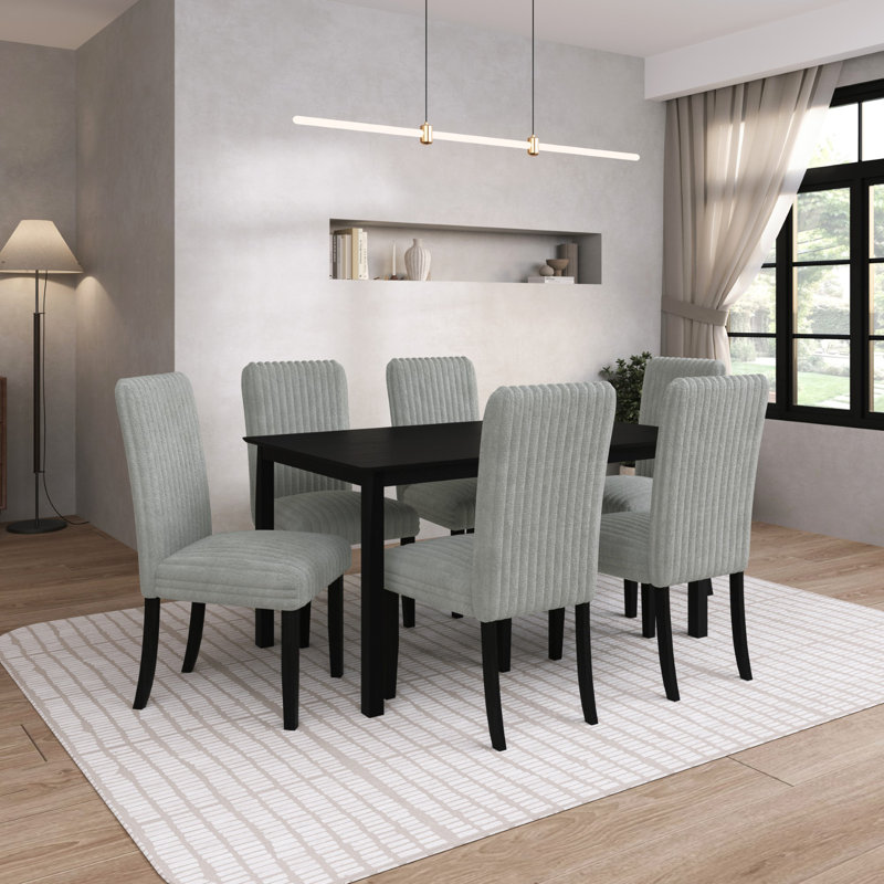 Georgina 7-Piece Dining Set, Light Grey