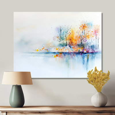 Lake Eternal Balance In Autumn I - Landscape Metal Wall Art Decor, Traditional Metal Print