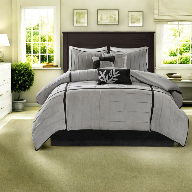 Soft 7 Piece Bedding Sets, Polyester Queen Modern Casual Home Style