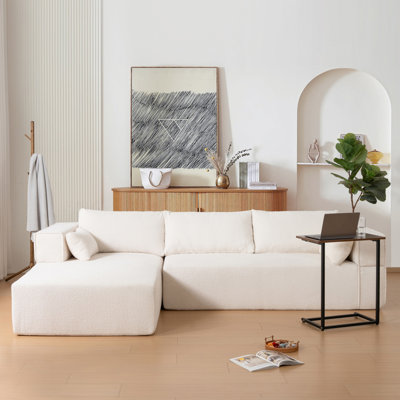 Canapé modulaire en L avec table d'appoint