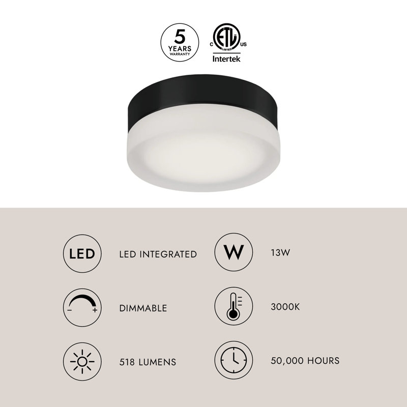 Bedford 1 - Light LED Flush Mount, Brushed Nickel/Frosted