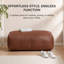Florence 17" Cognac Bench Upholstered Pouf Ottoman-116415925