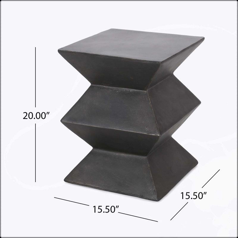 Outdoor Lightweight Concrete Side Table with Geometric Design for Modern Spaces and Easy Mobility