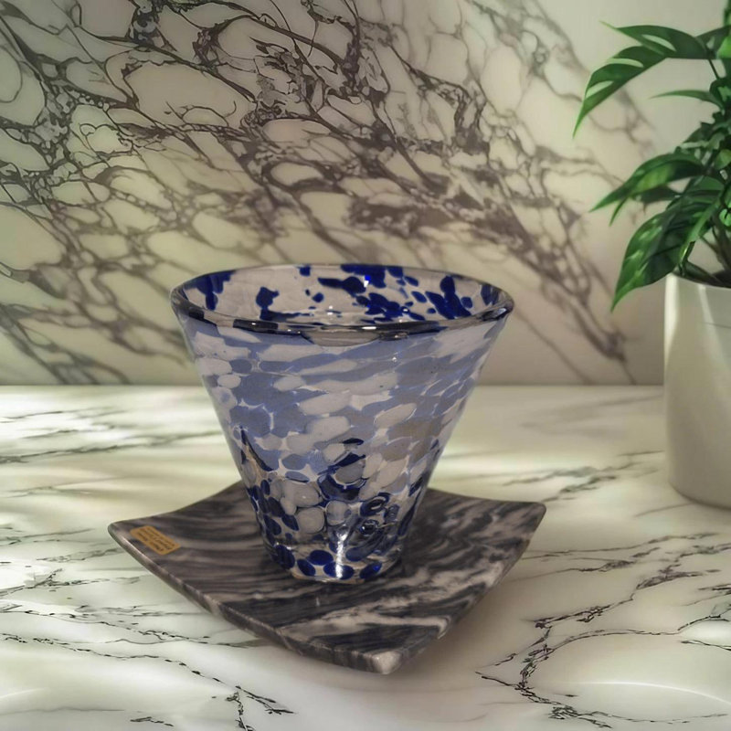 Black Marble Coaster Tray