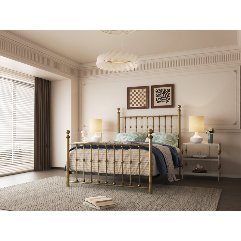 104 Palisade Bed | Complete Standard, Queen, Aged Brass Lacquered