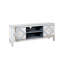 Console multimédia moderne avec portes en miroir en forme de diamant et espace de rangement ouvert-131247041-131247042