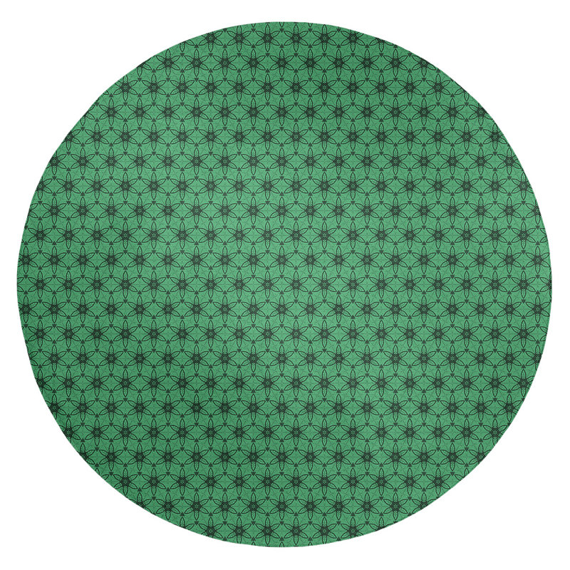 Chenille Geometric Indoor Rug, Round 5'