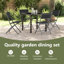  5 Piece Garden Dining Set - Black PVC-coated polyester And Steel