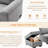Sleeper Couch With Storage & , High Foam Gray Velvet Comfortable Upholstery, Base-1574899233