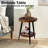 Round Side Table With 2-Tier Storage, Wooden End Table For Living Room With Metal Frame, Compact And Stylish Design