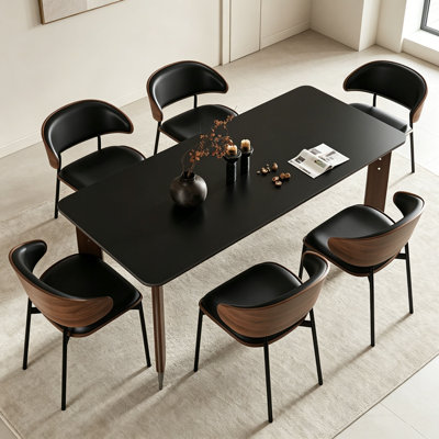 Table italienne en pierre frittée noire italienne