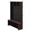 4-In-1 Hall Tree With 6 Hooks, Walnut Entryway Bench With Adjustable Shelves, Shoe Organizer With 16 Open Compartments-238834799