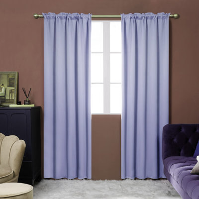 Room Darkening Rod Pocket Thermal Insulated Blackout Curtains (Set of 4)