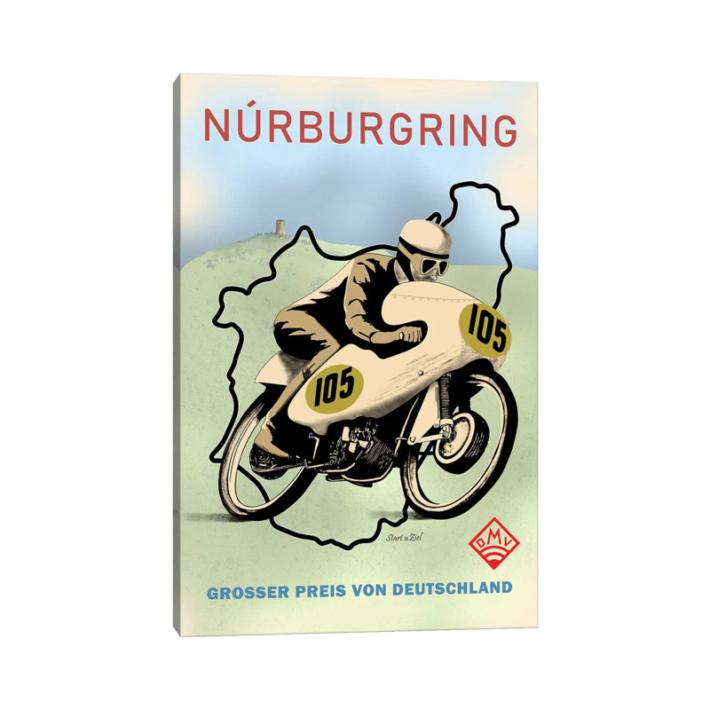 Nurburgring Motor Racing 1949 1 Piece Wall Art on Canvas, 101.6cm H x 66.04cm W x 1.91cm D, Wrapped Canvas