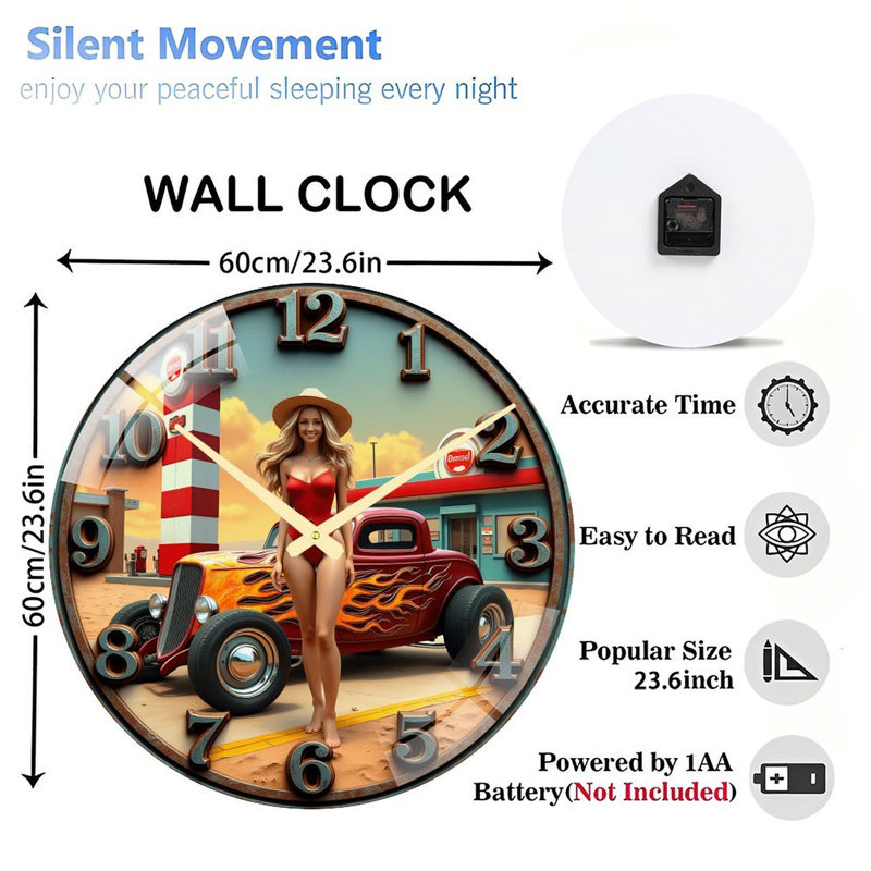 Horloge murale 24 '' Vintage
