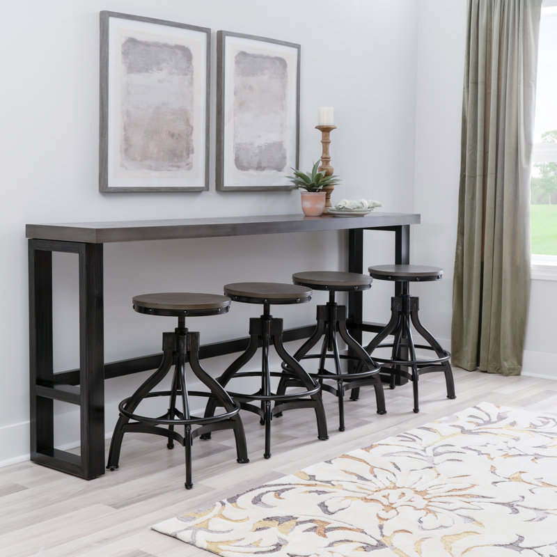 Ensemble bistro et tabouret 4 personnes Kerome, Gris