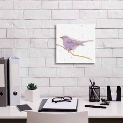 Art mural sur toile Winston Porter «Gilded Bird 1 Lavender» par Shirley Novak