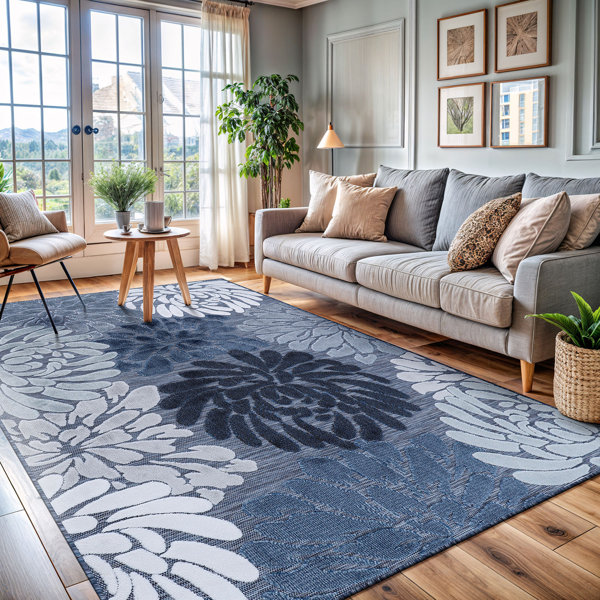 Bungalow Rose Floral Indoor / Outdoor Rug & Reviews | Wayfair