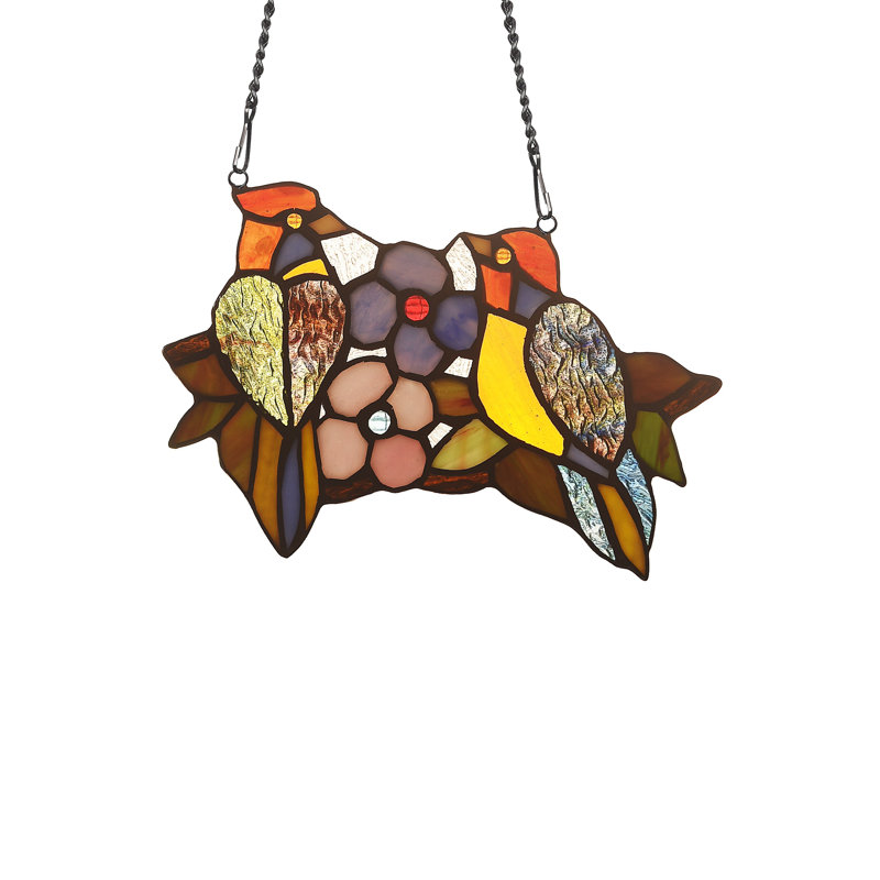 Panneau de fenêtre en verre wren tiffany