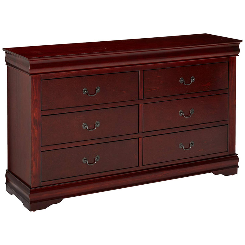 Commode double 6 tiroirs Edgewater, Brun