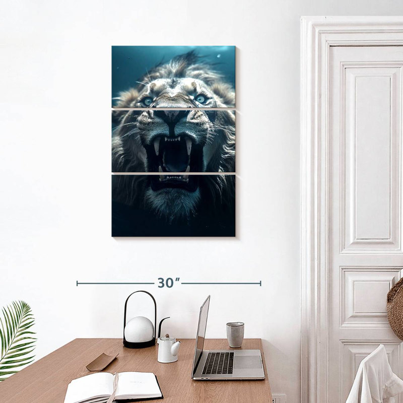 Brampt Lion Swimming, 32" H x 20" W