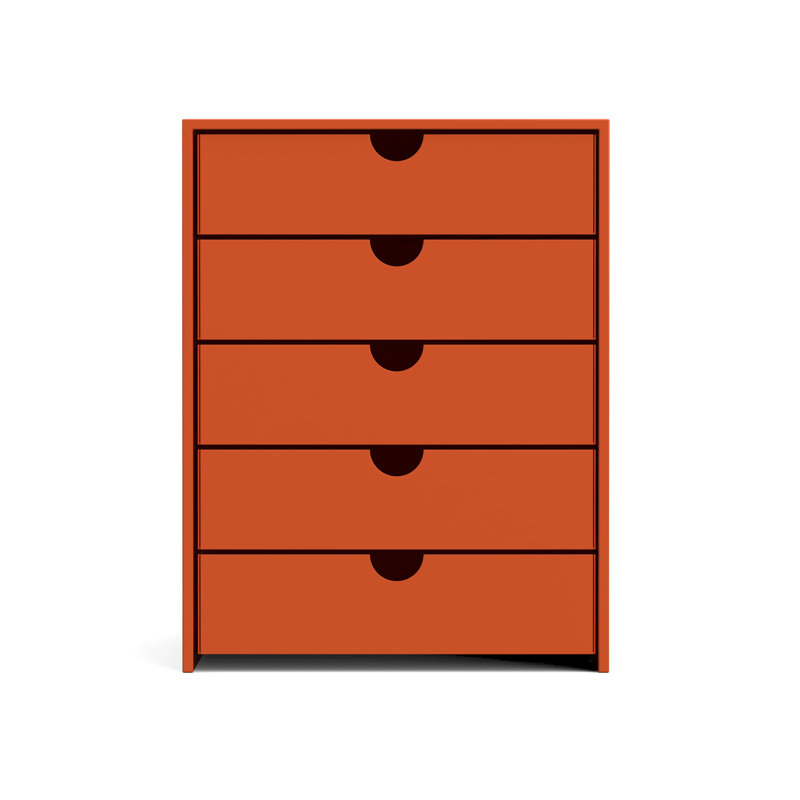 Classeur à 5 tiroirs avec classeur, Orange