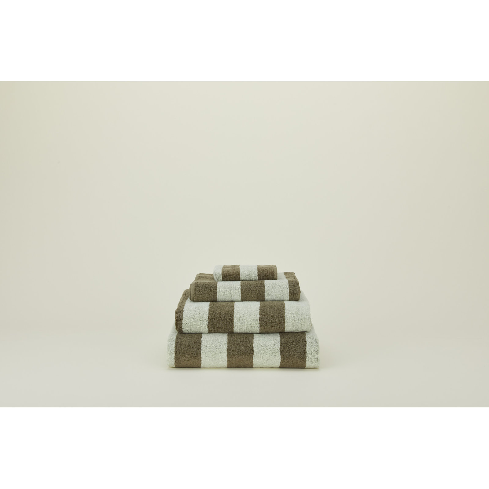 Simple Striped Cotton Towel, Olive/Sage, Bath Sheet - 1 Pack