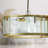 17"W Gold Metal and Beveled Glass Pendant