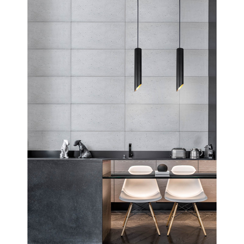 1 - Light Single Pendant, Black